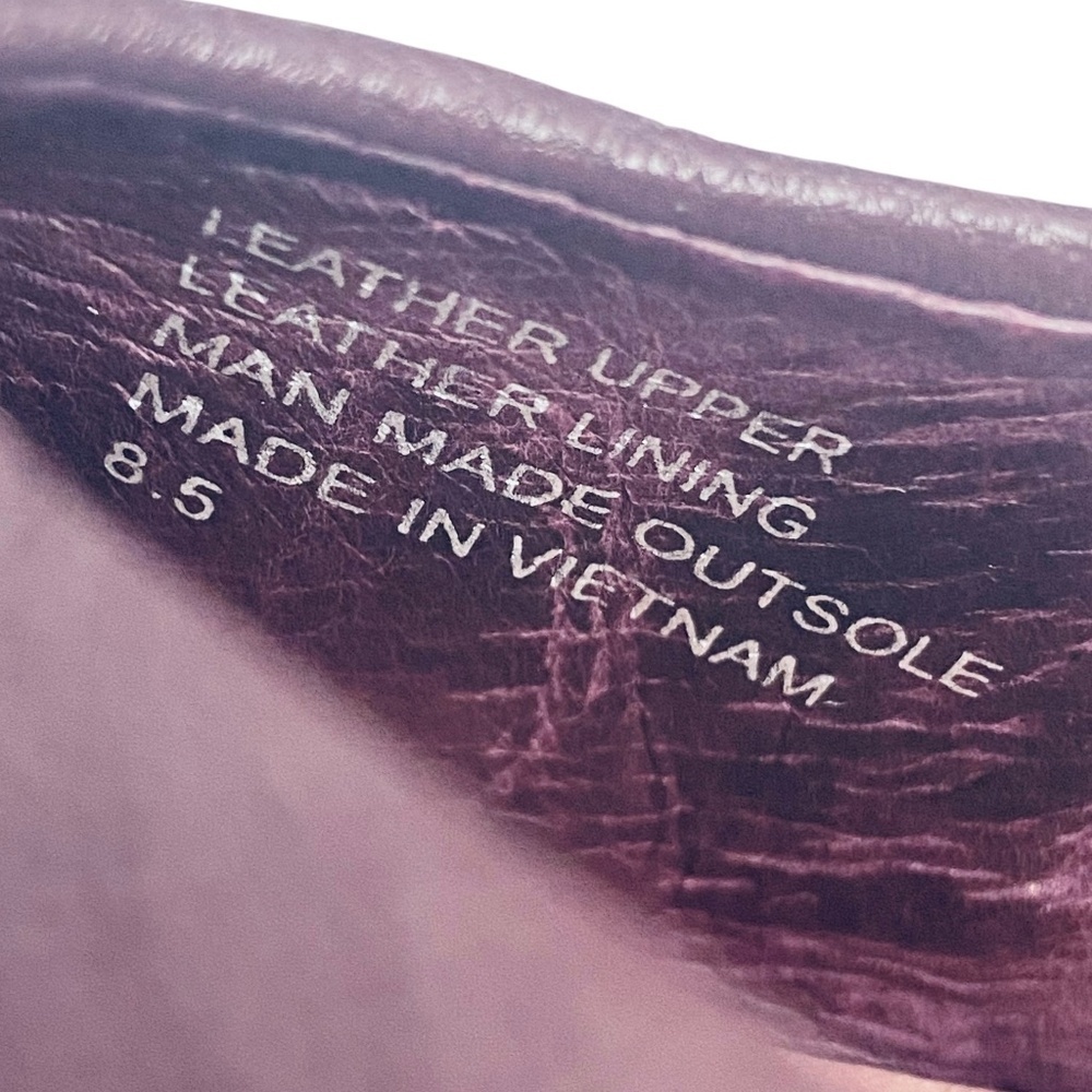 BIRDIES The Crane Leather Ballet Flats Square Toe Maroon Wine Size 8.5 - Picture 4 of 14